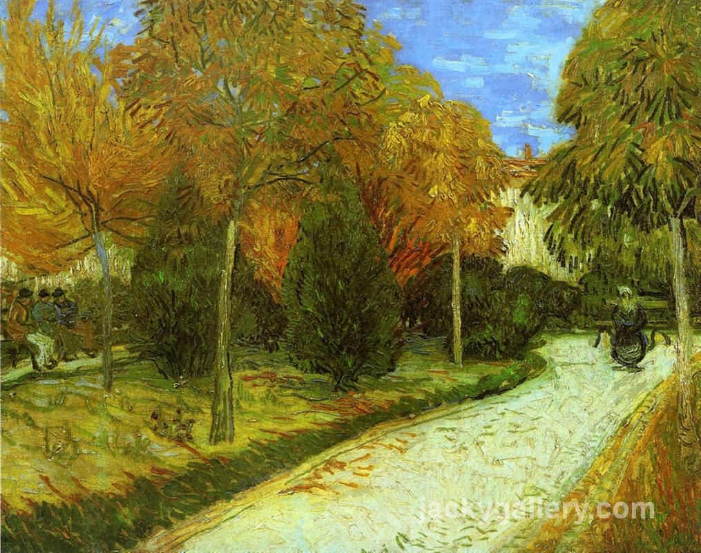 Path in the Park at Arles, Van Gogh painting